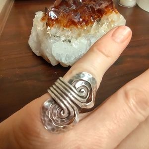 Handmade Spiral Sterling Silver Ring Size 5